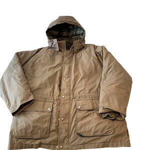 London Fog Jacket Mens Down Filled Removable Lining Hood Heavy Thick Zip Snaps